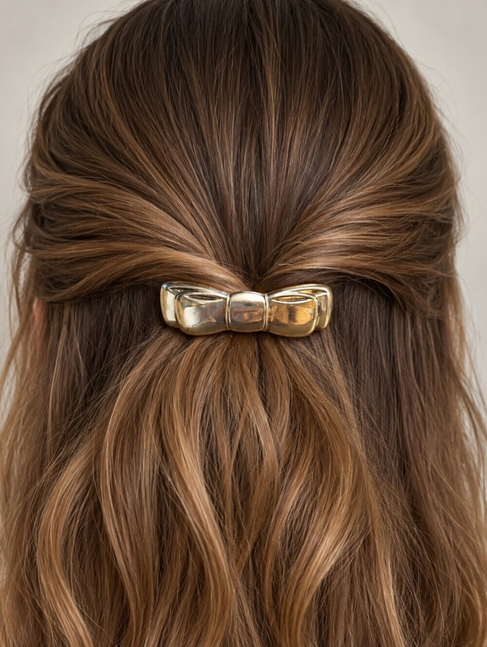 Vintage Silvertone Acrylic Coquette Bow Made in Taiwan Barrette